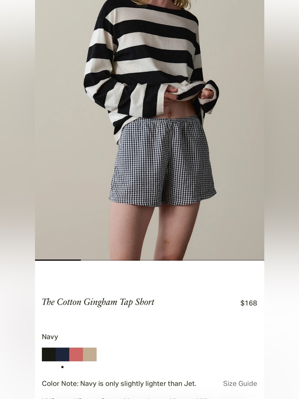 Donni Cotton Gingham Tap Short
